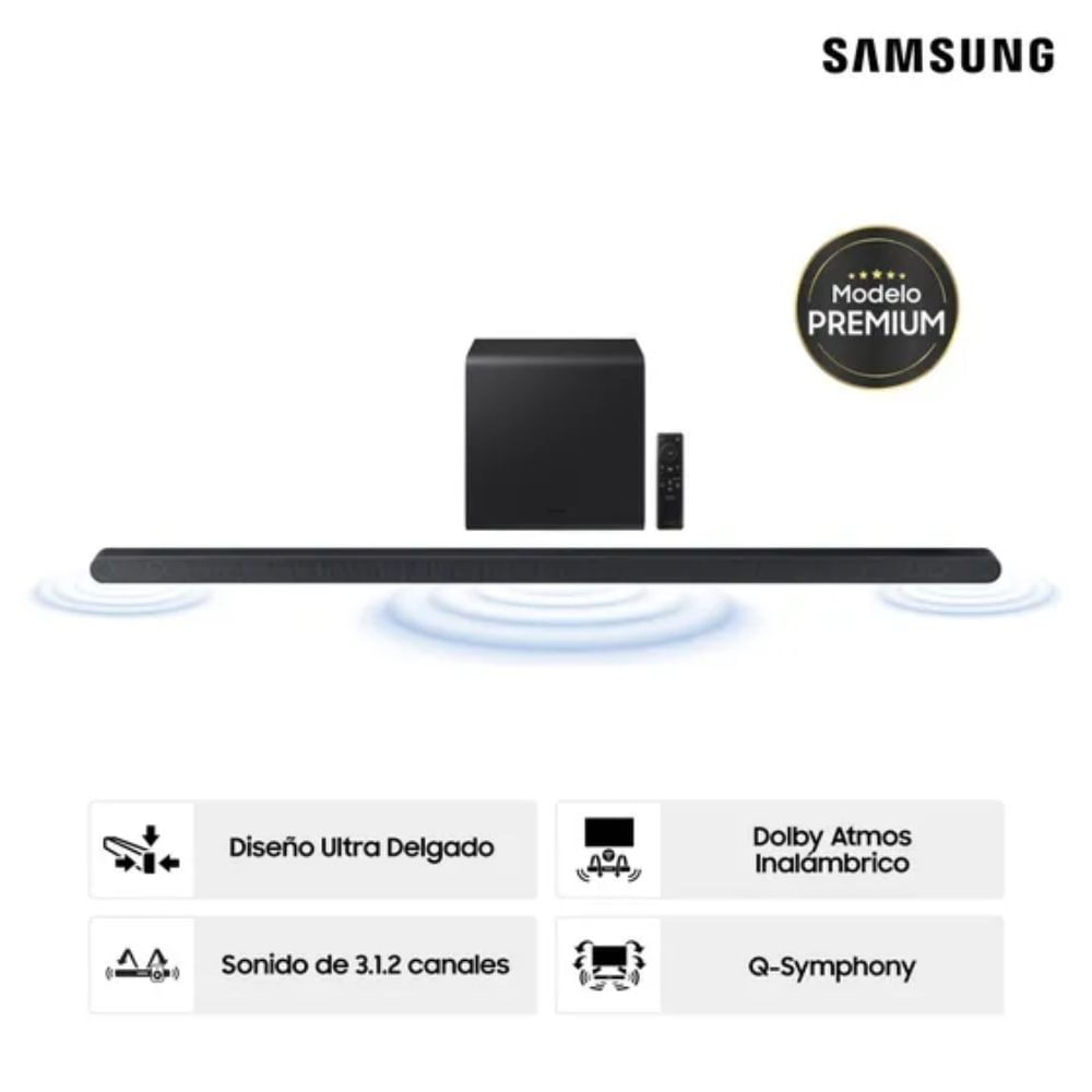 BARRA DE SONIDO DOLBY ATMOS 3.1.2 INALÁMBRICA S800D ULTRADELGADA