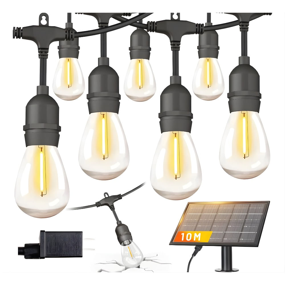 Guirnalda Led Solar 3 En 1- 10m Exterior Impermeable