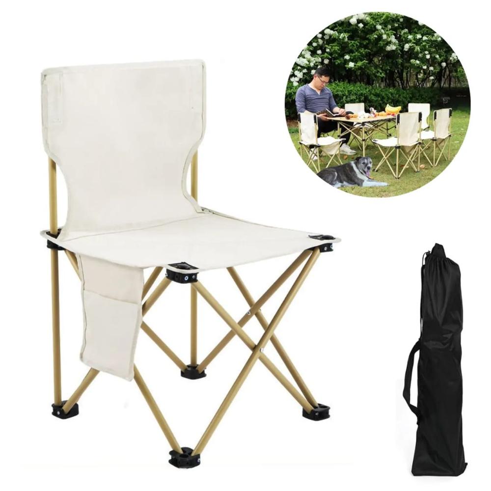 Silla Plegable Portátil de Camping Blanco