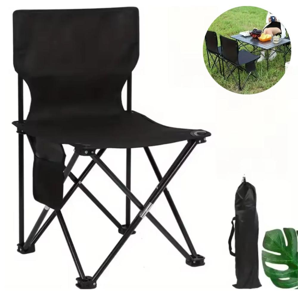 Silla Plegable Portátil de Camping Negro