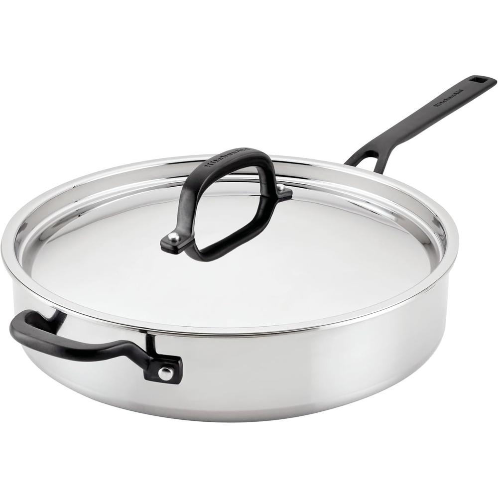 KitchenAid sartén saltear acero inoxidable 5 qt / 4.7 l | Inox pulido