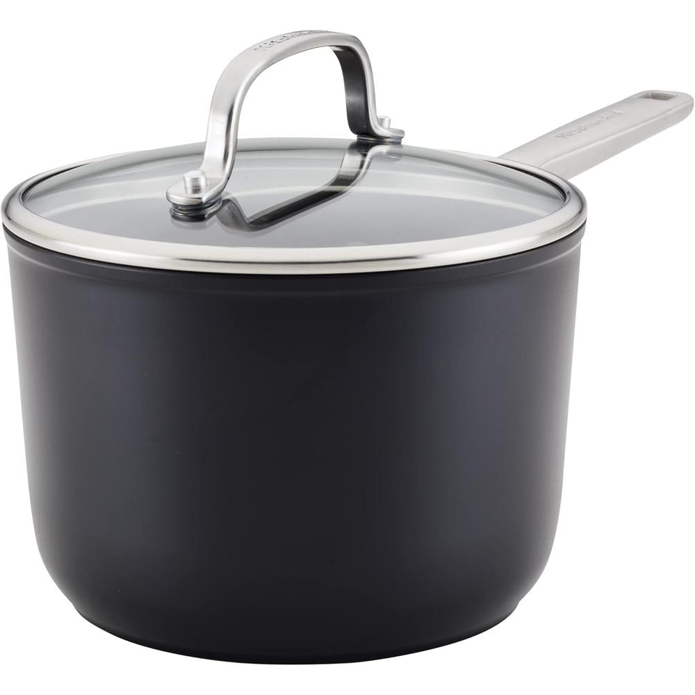 KitchenAid cacerola anodizada dura 3 qt / 2.8 l | Negro mate