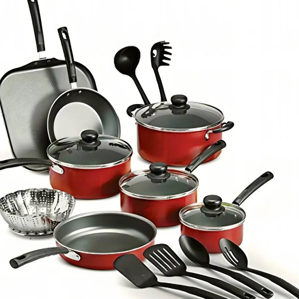 Tramontina Batería De Cocina Primaware De 18 Piezas Rojo