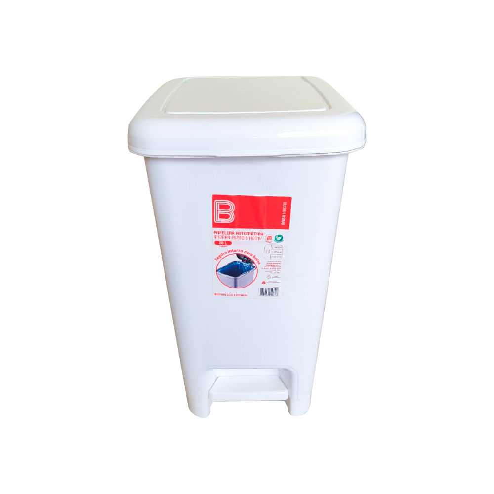 Papelera automática ahorra espacio Homy 25L blanca