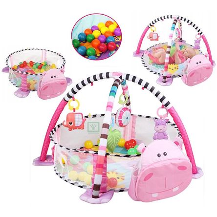 Gimnasio de Bebe Didáctico 3 en 1 con Pelotas hipopotamo Gimnasio de Bebe Didáctico 3 en 1 con Pelotas hipopotamo