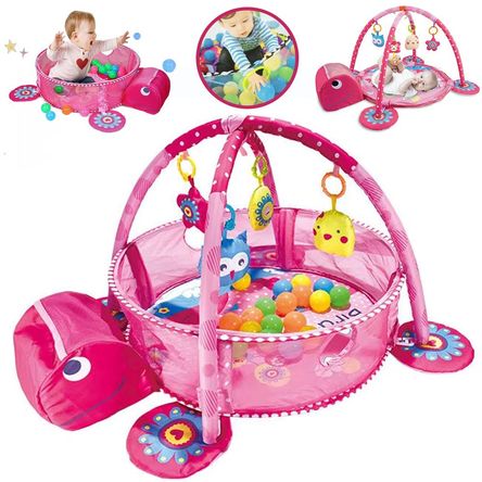 Gimnasio de Bebe Didáctico 3 en 1 con Pelotas Tortuga Rosado Gimnasio de Bebe Didáctico 3 en 1 con Pelotas Tortuga Rosado