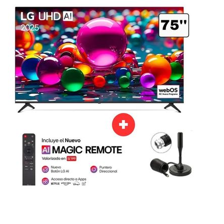 TELEVISOR LG 75 75UA8050PSA UHD 4K SMART TV THINQ AI  2025 Y ANTENA DIGITAL
