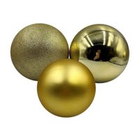 Set de 3 Bolas de Árbol 20cm Dorado