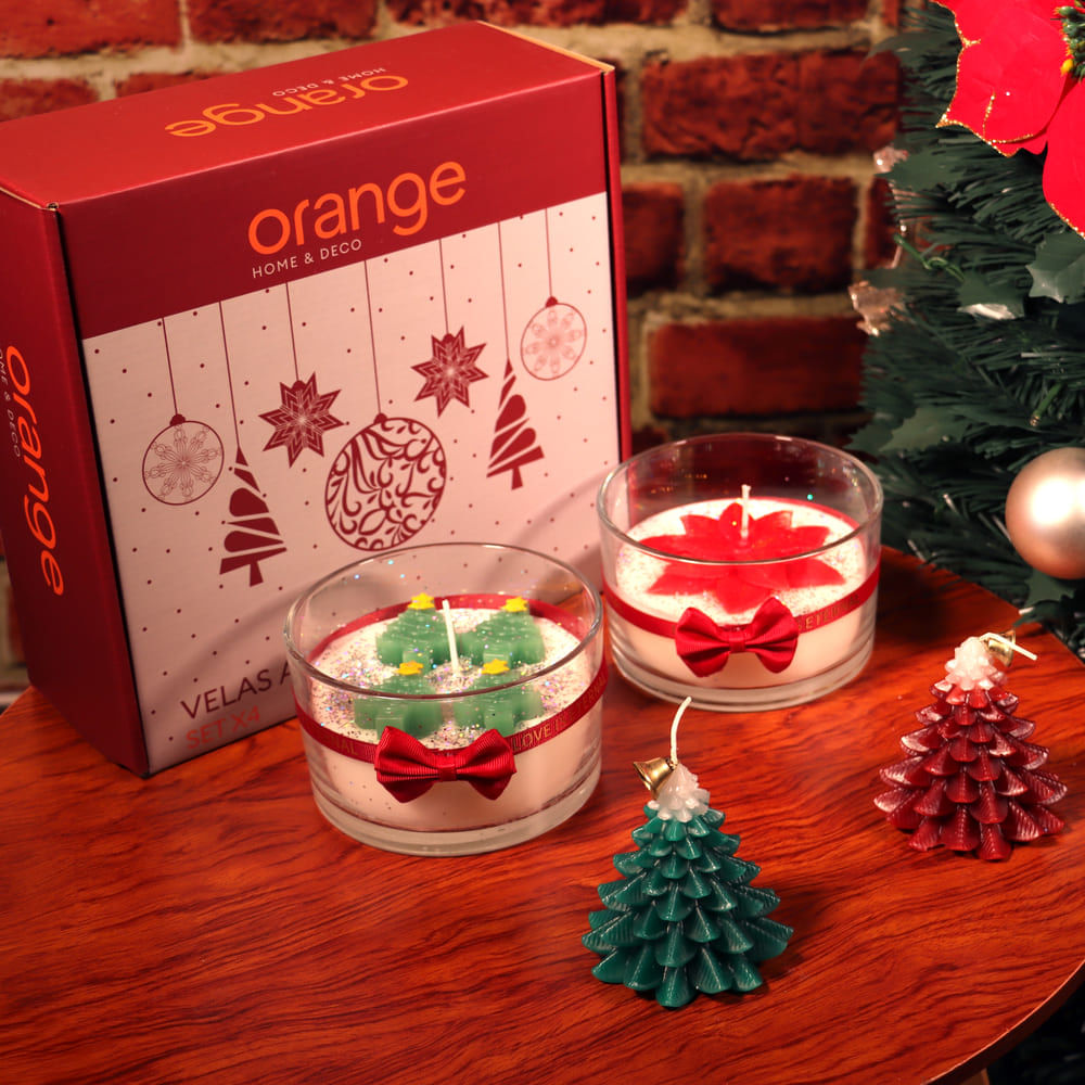 Set de 4 Velas Aromáticas Varias 12x8cm Navidad