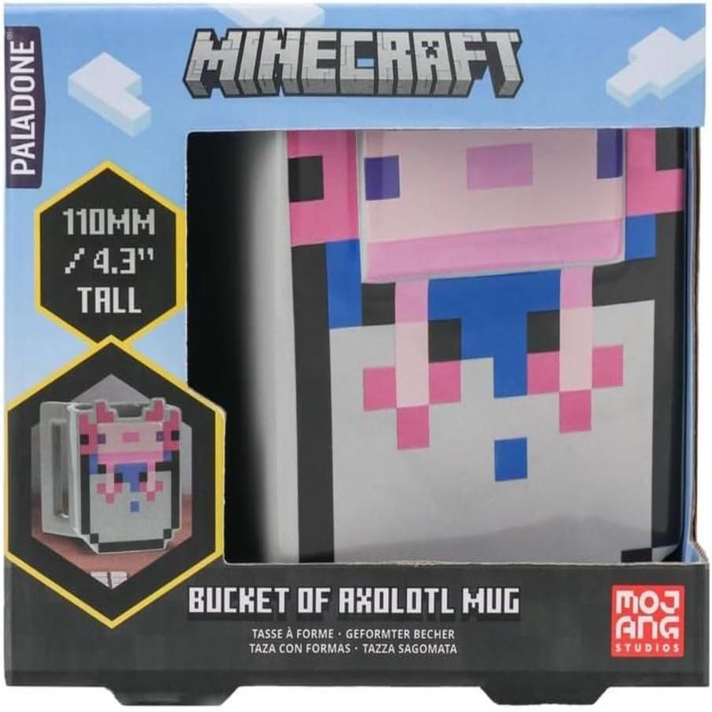 Paladone Minecraft Axolotl taza cubeta 13 oz / 384 ml oficial