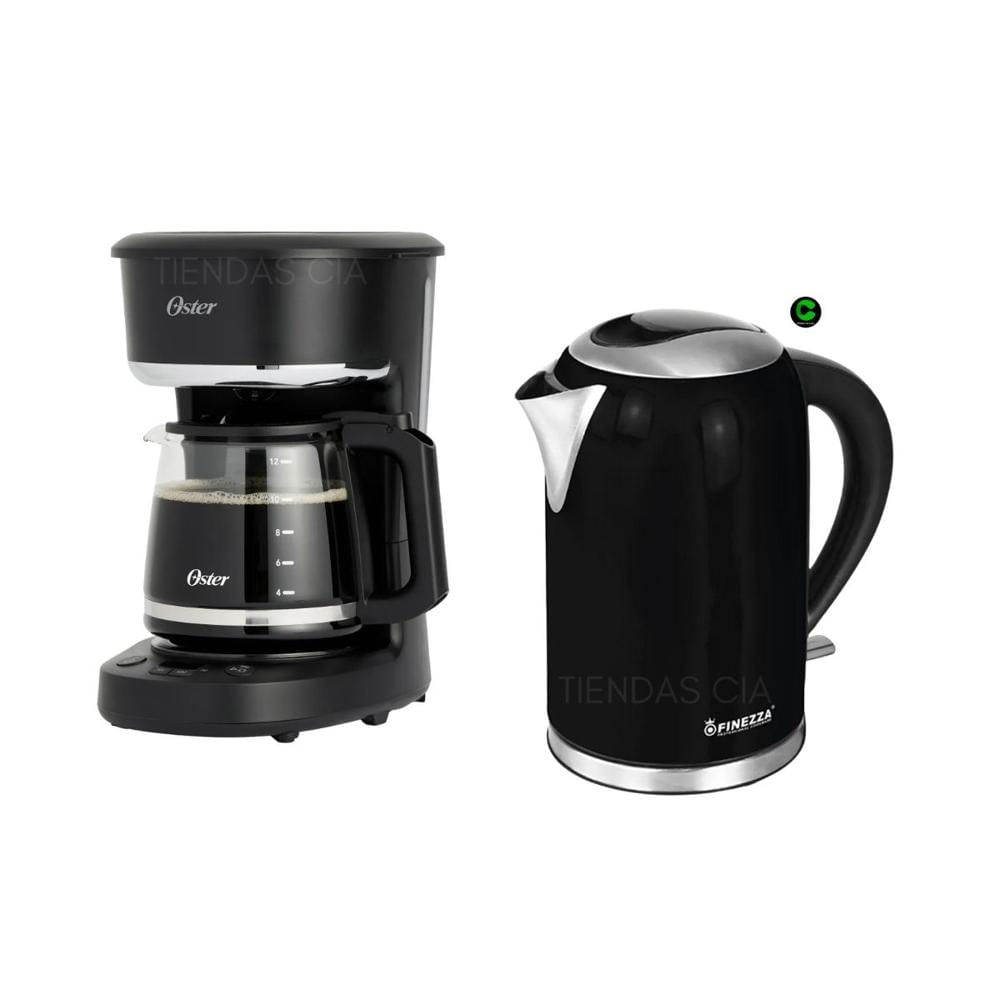 Combo Cafetera Oster BVSTDCP121B y Hervidor Finezza 2L