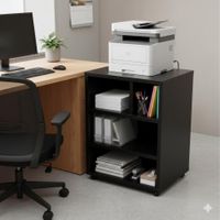 Mueble Auxiliar para impresora de melamina Negro