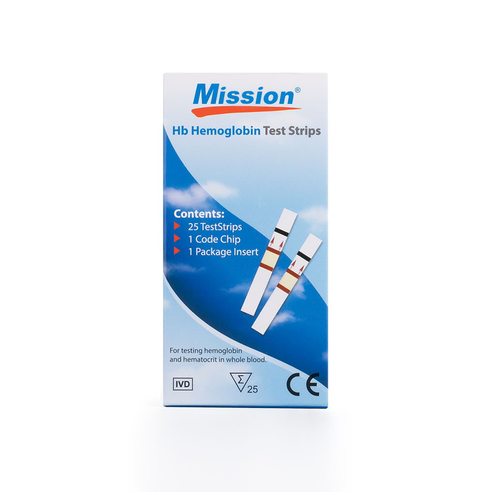 Tiras Reactivas Para Hemoglobina Mission Hb Fco 25 Und