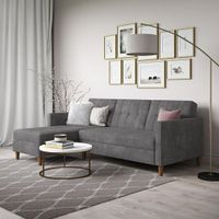 Sofá Seccional Hatford gris oscuro dos piezas más obsequio