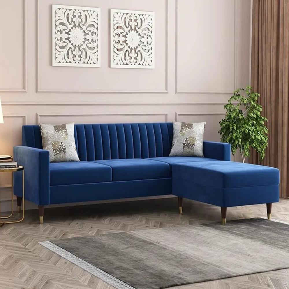 Sofá seccional Mumbai azul más obsequio