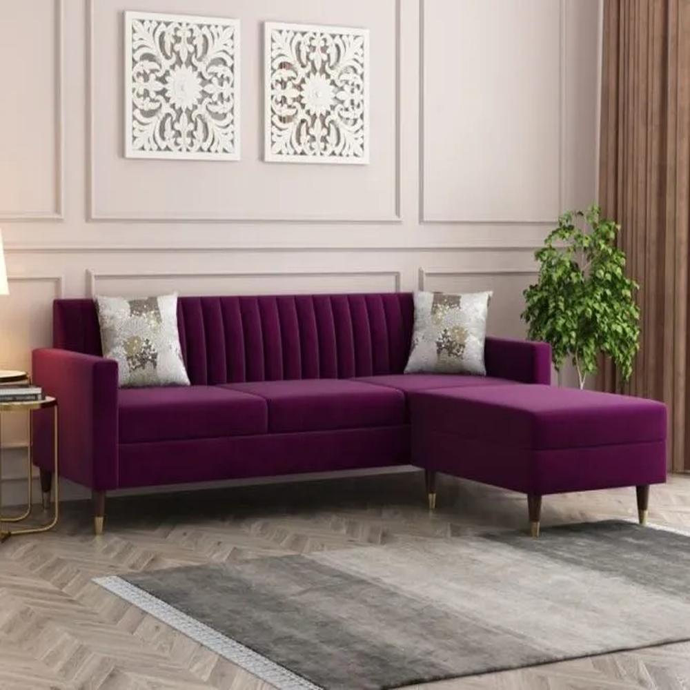 Sofá seccional Mumbai violeta más obsequio
