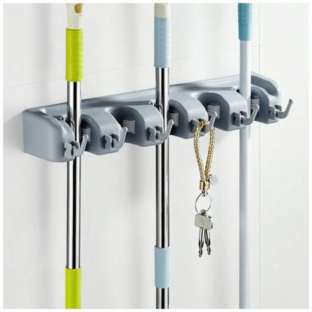 Organizador De Escobas Pl18V Con Ganchos Plegables Y Resistente Organizador De Escobas Pl18V Con Ganchos Plegables Y Resistente