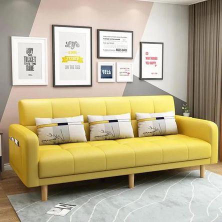 Sofá Eines dos cuerpos amarillo más obsequio Sofá Eines dos cuerpos amarillo más obsequio