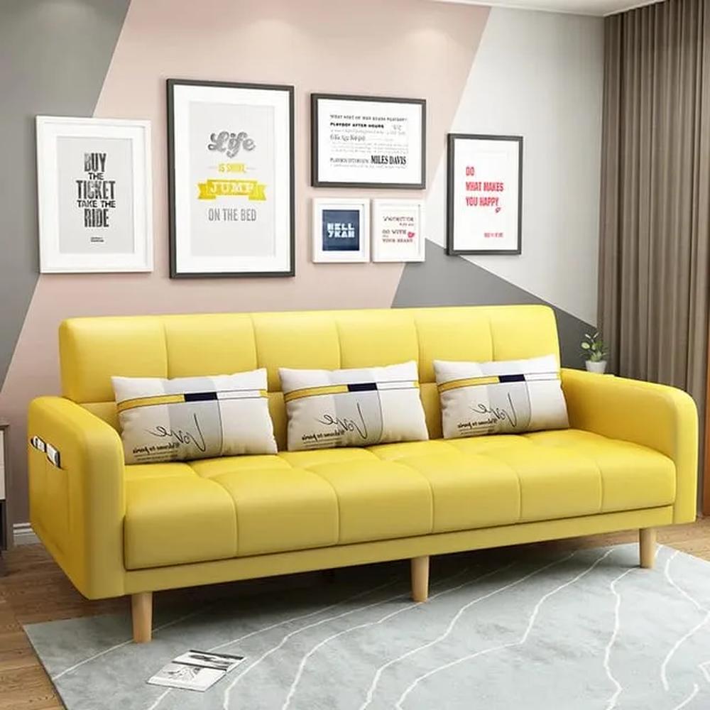 Sofá Eines dos cuerpos amarillo más obsequio