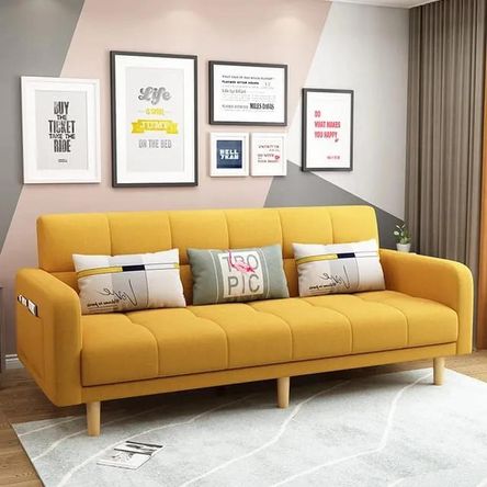Sofá Eines dos cuerpos mostaza más obsequio Sofá Eines dos cuerpos mostaza más obsequio