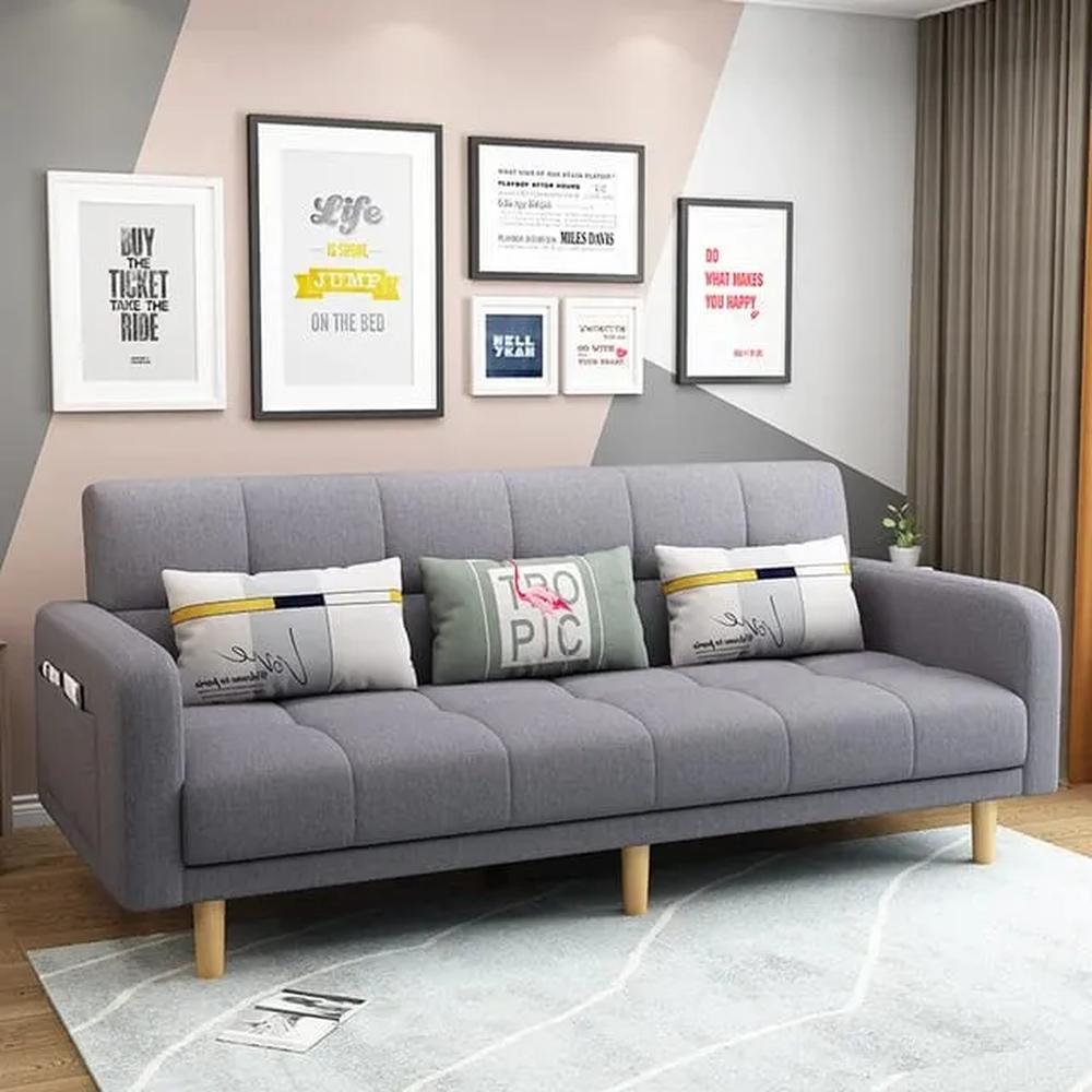 Sofá Eines dos cuerpos gris plata más obsequio