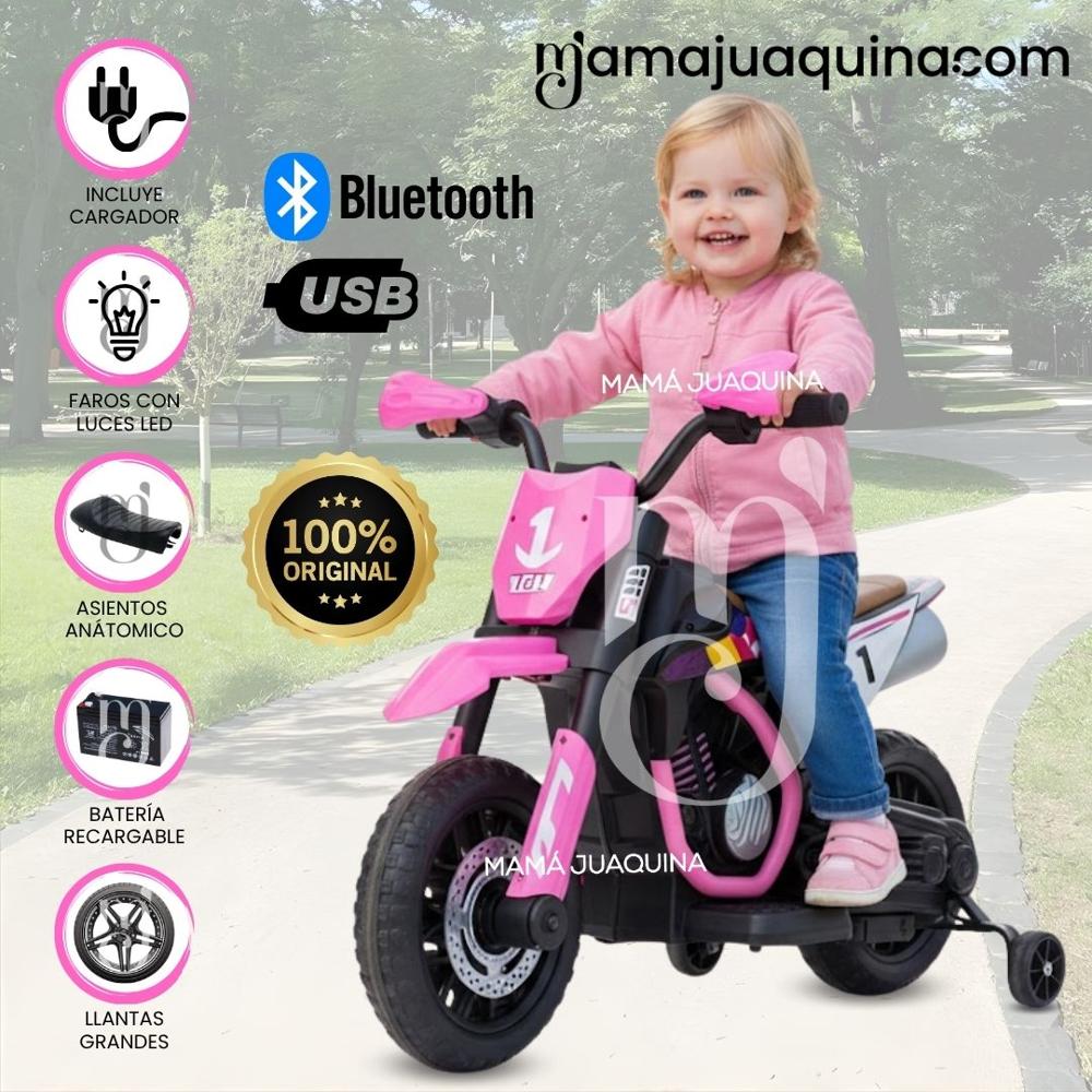Moto a Batería Musical SUNIX ONE Con Bluetooth Pink