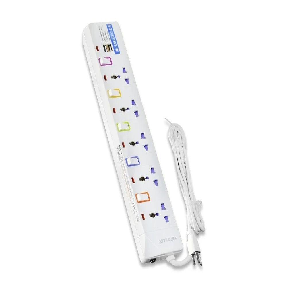 SUPRESOR DE PICOS OPALUX OP-105USB 5 TOMAS y  2 PUERTOS USB