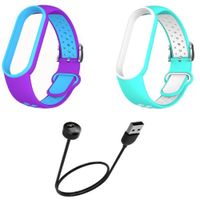 Correa Silicona Mi Band 5 Y 6 Y 7 azul y morado