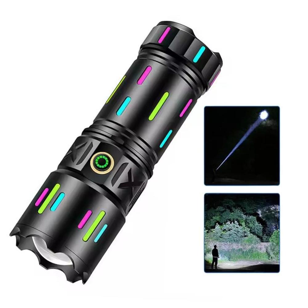 Linterna Aleación Aluminio Batería Recargable  Tira Fluorescente