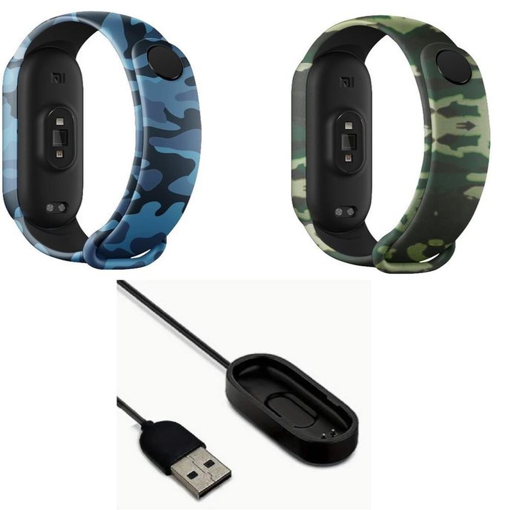Correa Silicona camufladas x 2 y cargador Xiaomi Mi Band 4