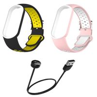 Correa Silicona con hebilla x 2 y cargador Mi Band 5 y 6
