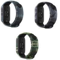 Correa Silicona Mi Band 5 y 6 y 7 camufladas y 3 unidades
