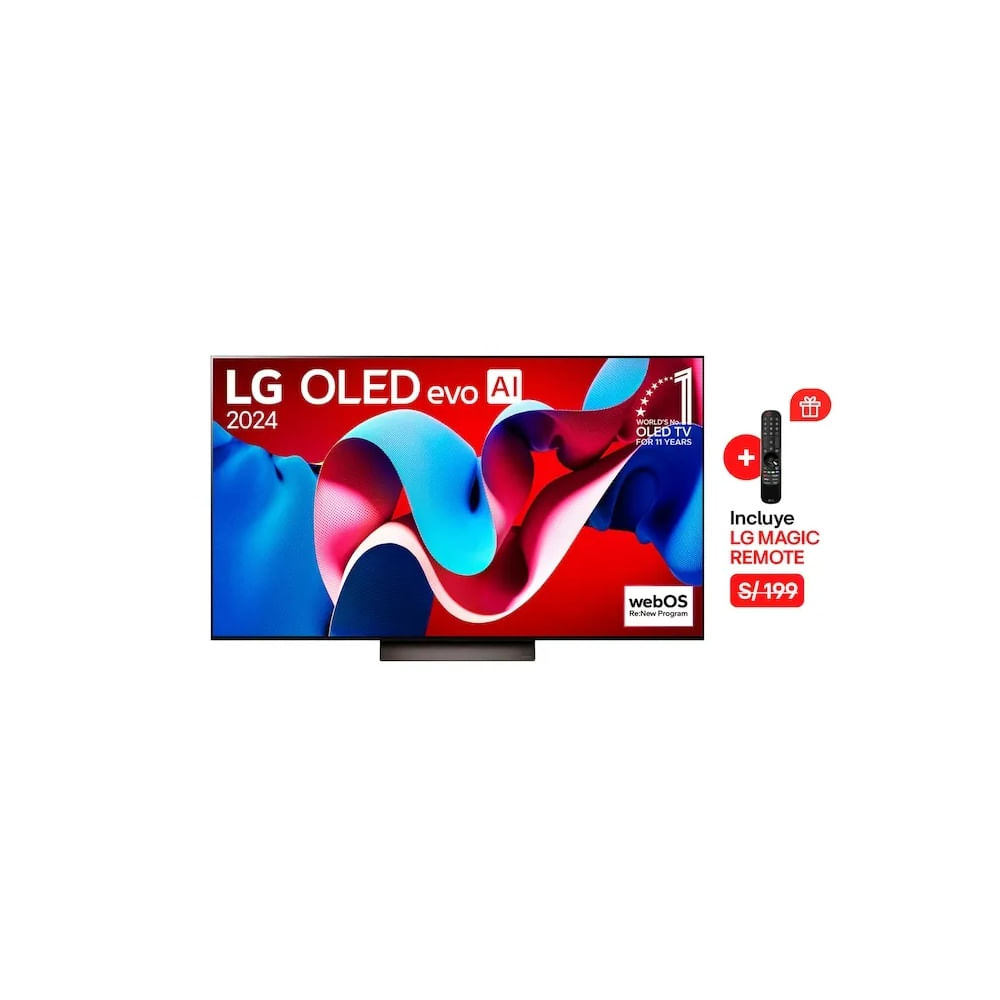 TELEVISOR 65 LG OLED EVO C4 4K UHD Smart TV WebOS ThinQ AI OLED65C4PSA