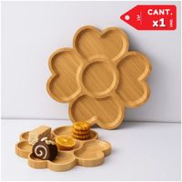 Bandeja para Alimentos Decorativa Bambu Tipo Flor