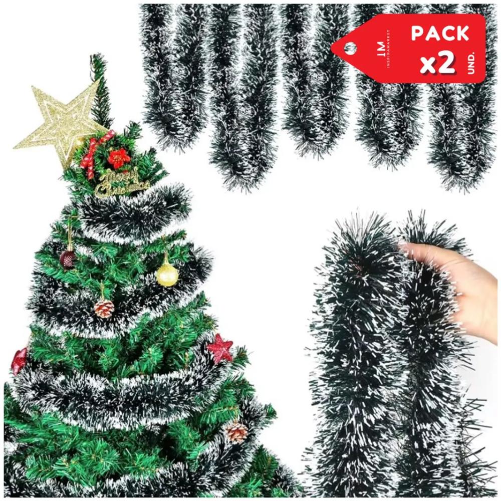 Guirnaldas Nevado Navidenas Enredaderas de Navidad 5M Pack x2