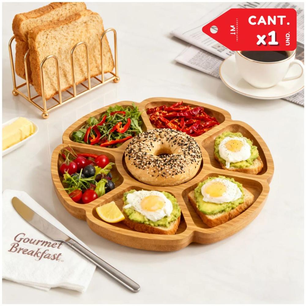 Bandeja para Alimentos Decorativa Bambu Petalo