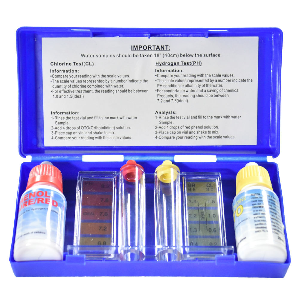 Kit Berklin de prueba de PH y cloro