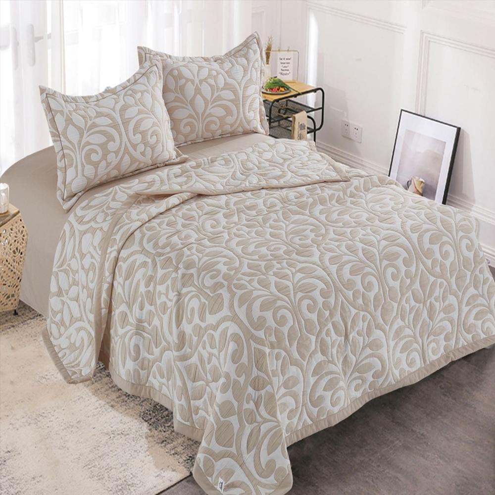 Set de cobertor Verano Queen + sábanas + Fundas 100% algodón de 5 piezas bordados - RC7