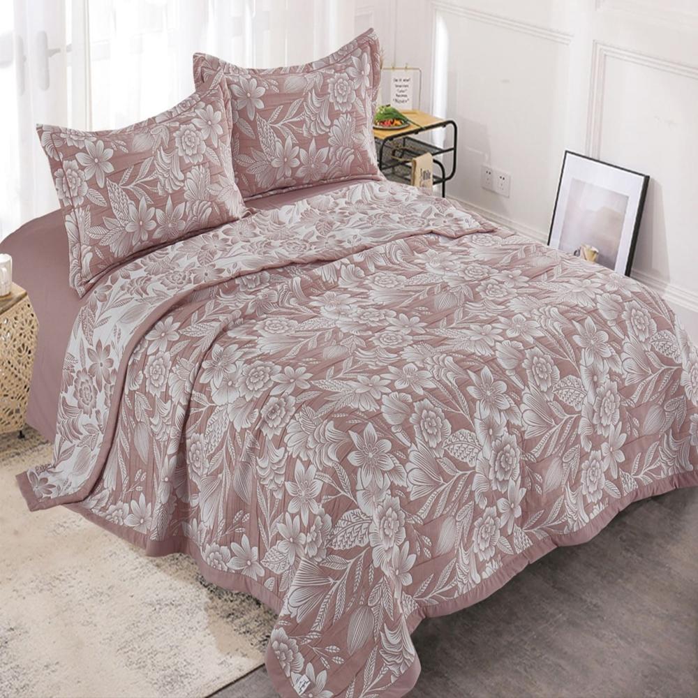 Set de cobertor Verano Queen + sábanas + Fundas 100% algodón de 5 piezas bordados - RC5