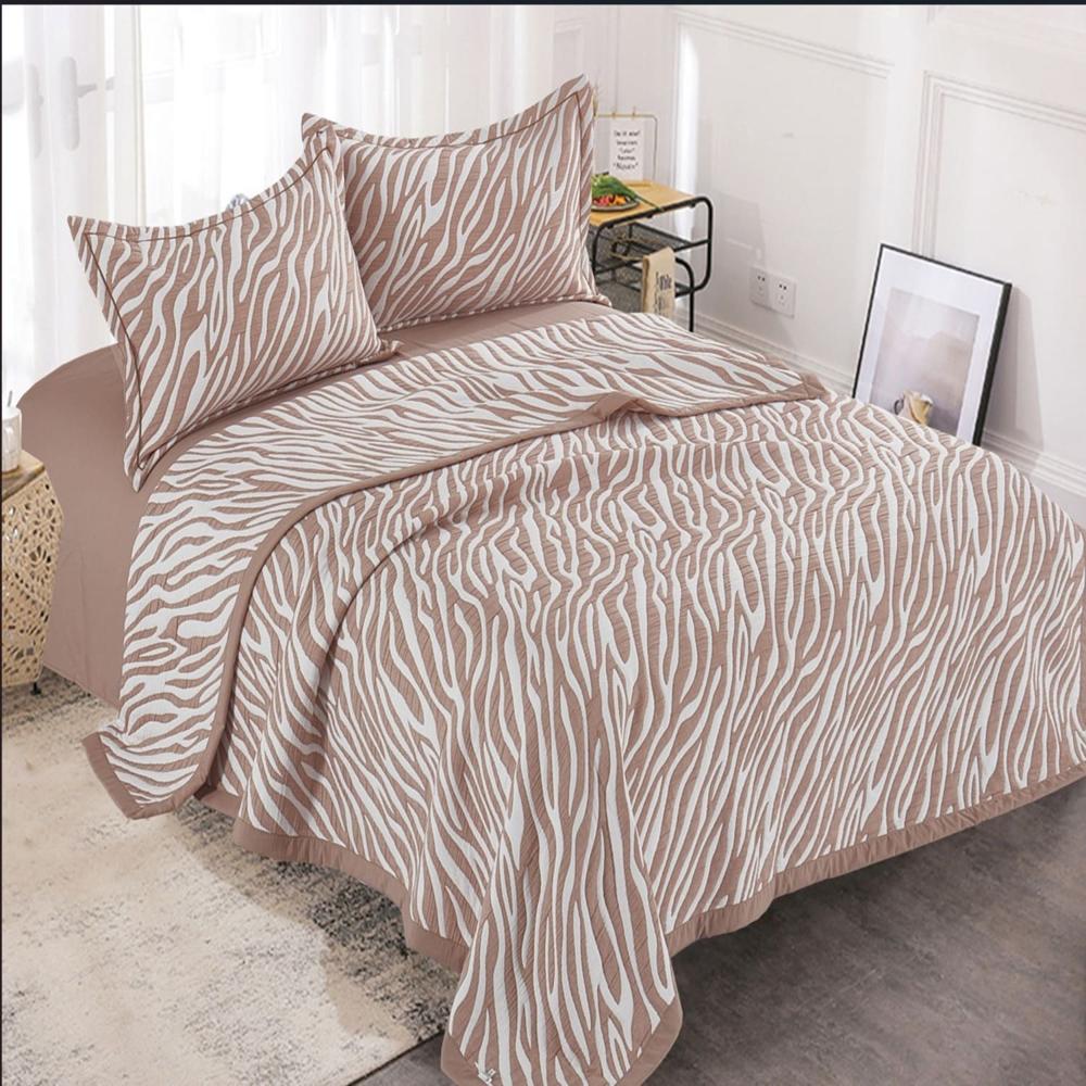 Set de cobertor Verano 1.5 pz + sábanas + Fundas 100% algodón de 5 piezas bordados - RE8