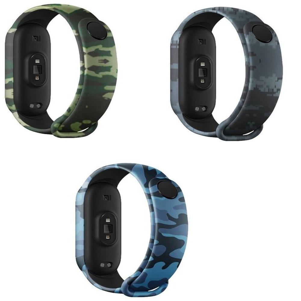 Correa Silicona Xiaomi Mi Band 5 y 6 y 7 camufladas negro y verde
