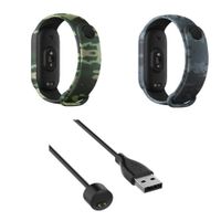 cargador y 2 Correas camufladas de Silicona Mi Band 5 y 6