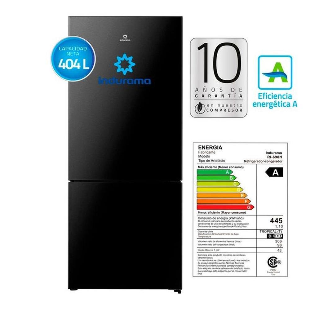 Refrigeradora Indurama Ri-698N Negra No Frost 404 L