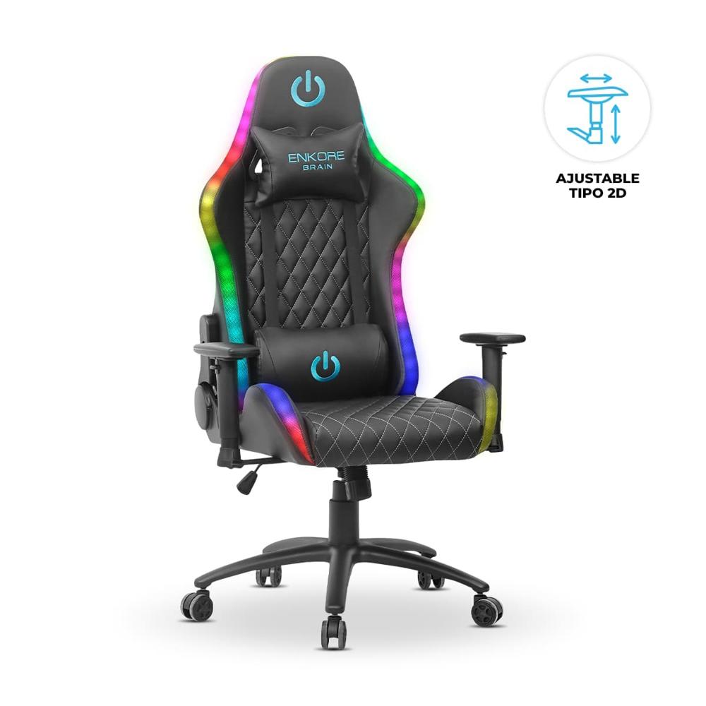 Silla Gamer Enkore Bravio ENC GC1002 RGB Reclinable Azul