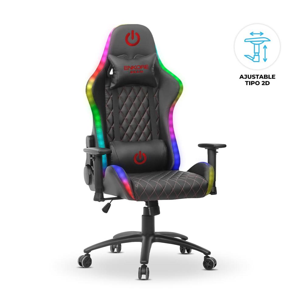 Silla Gamer Enkore Bravio ENC GC1002 RGB Reclinable Roja