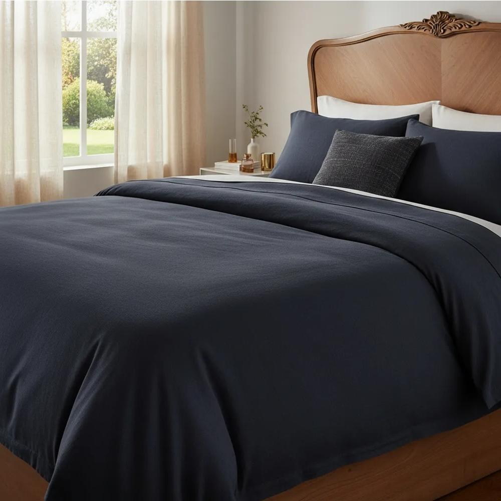 Set sabanas algodón pima interiotex 180 hilos 1 Plaza color Azul Marino