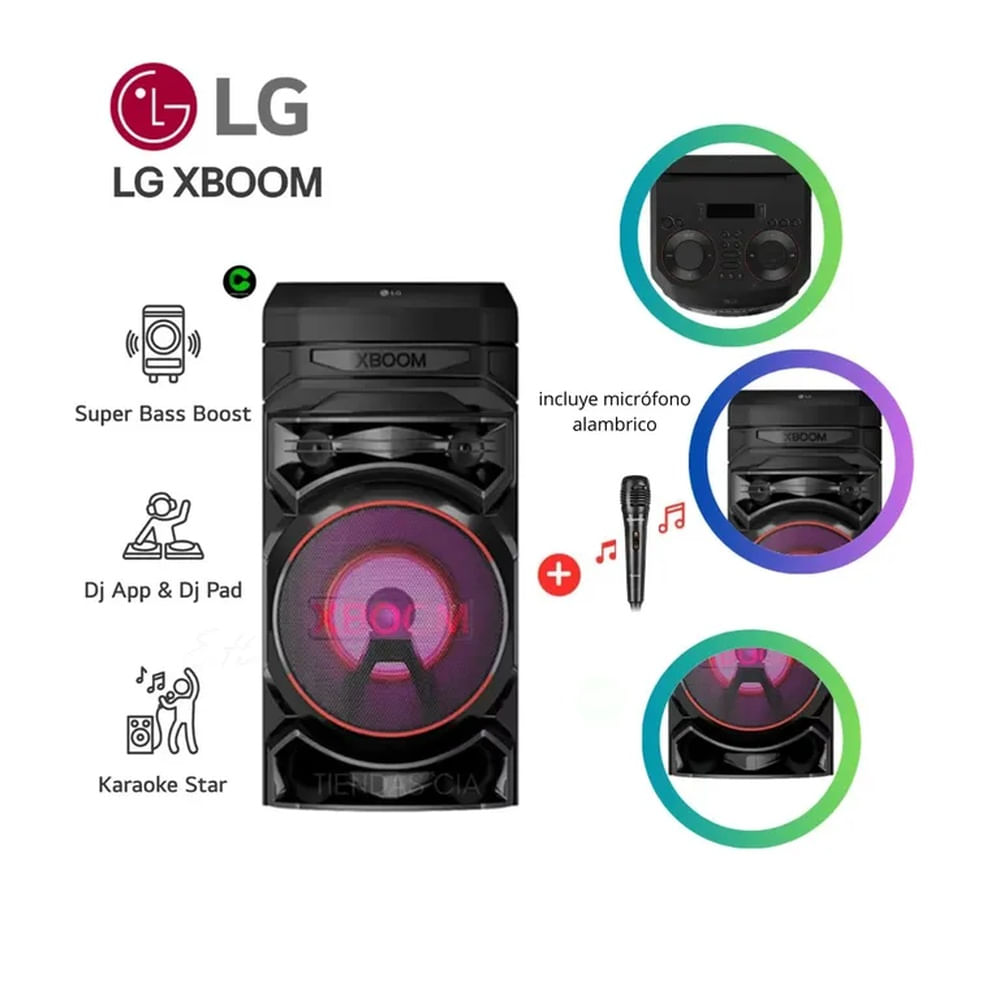 PARLANTE TORRE SONIDO LG XBOOM RNC5 KARAOKE