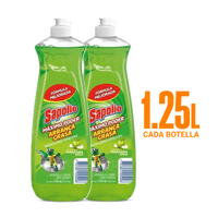 COMBO Sapolio: 2 Lavavajillas líquida Manzana 1.25 litros