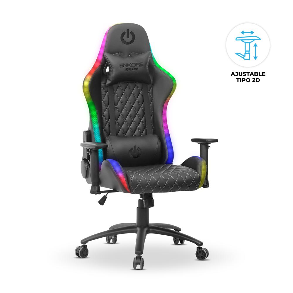 Silla Gamer Enkore Bravio ENC GC1002 RGB Reclinable Negra