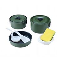 Set Ollas Aluminio Camping 3 Piezas Verde